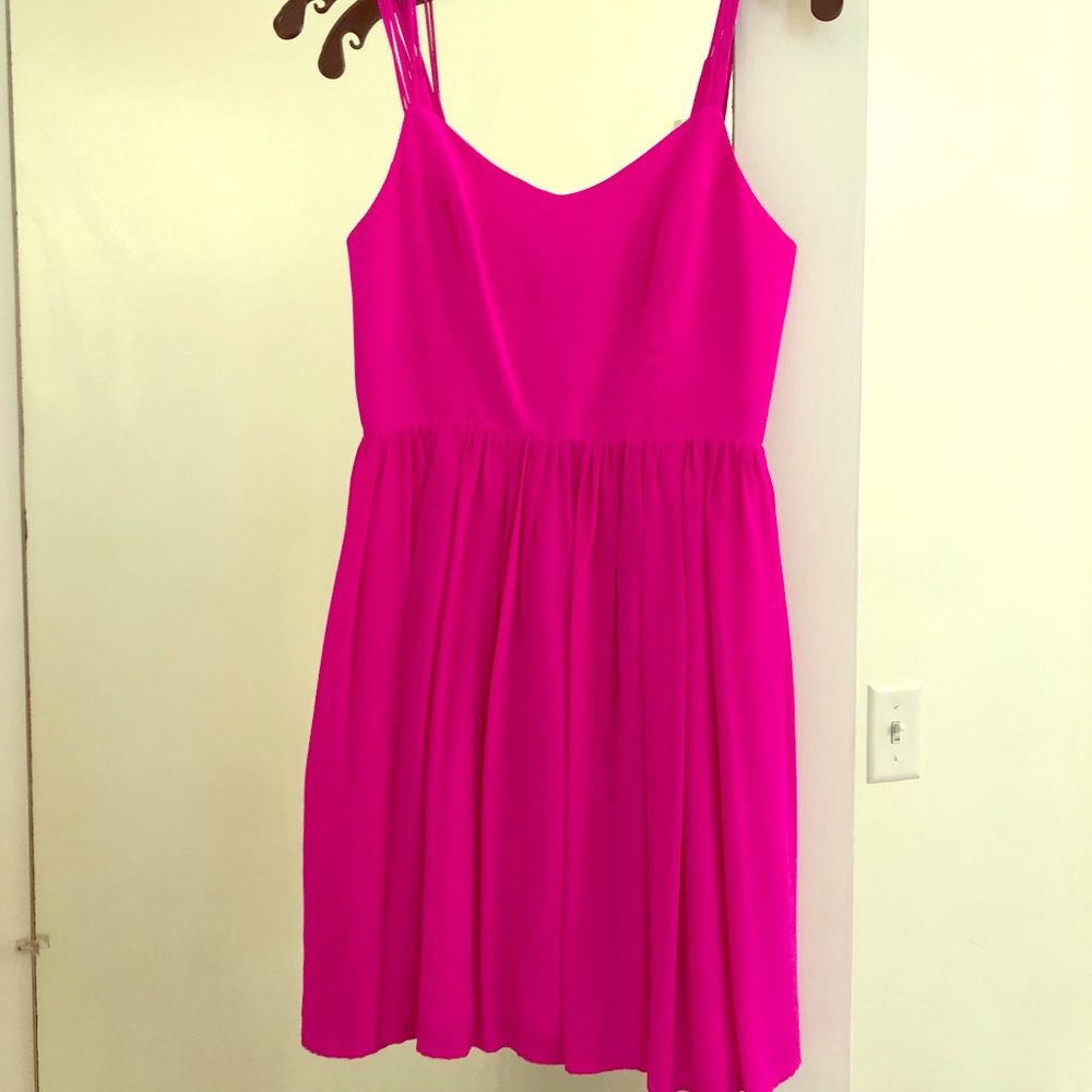 Hot pink silk dress